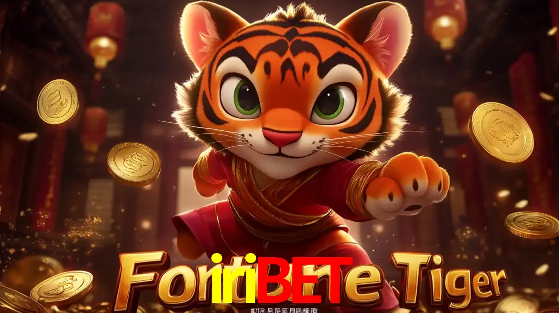 O carismático mascote do jogo de slot Fortune Tiger, um tigre fofo em pose de artes marciais, pronto para trazer sorte e multiplicadores de ganhos no cassino online iribet.
