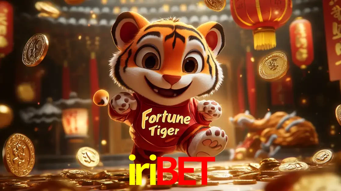 O alegre personagem do Fortune Tiger correndo sobre um caminho de moedas de ouro, simbolizando os grandes prêmios e a diversão do popular jogo de slot do iribet.